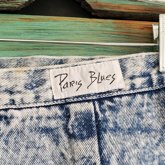 VINTAGE PARIS BLUES ACID WASH SKIRT - Picture 2 of 12